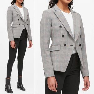 Banana Republic Double Breasted Glen Plaid Blazer Jacket 12
